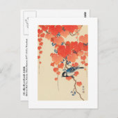 赤い蔦に鳥, 古邨 Vogel op Rode Klimop, Koson, ukiyo-E Briefkaart (Voorkant / Achterkant)