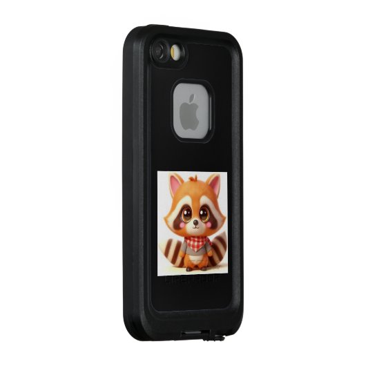 赤と白のチェックのスカーフがトレードマークだよ💛アライグマのポポ LifeProof iPhone HOESJE (Achterkant / rechts)