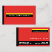 赤と黄色と黒のカッコいいデザイン VISITEKAARTJE (Voorkant / Achterkant)