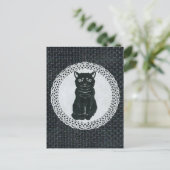 越後(日本国新潟県)の黒猫・切り絵 Postcard Briefkaart (Staand voorkant)
