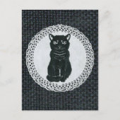 越後(日本国新潟県)の黒猫・切り絵 Postcard Briefkaart (Voorkant)