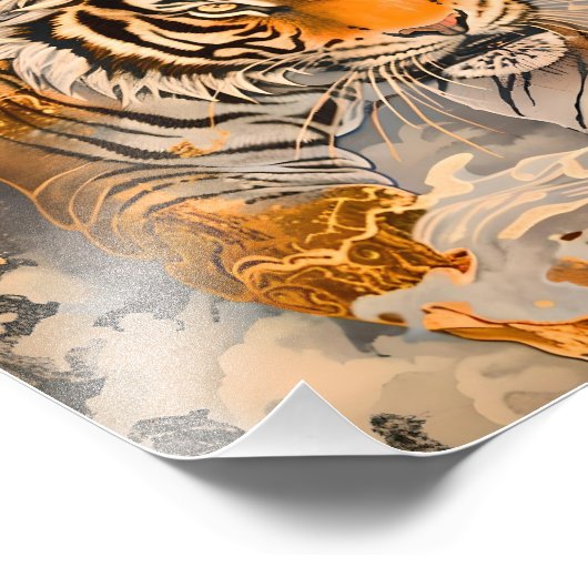 躍動感あふれる虎の一歩／A tiger full of motion Foto Afdruk (Hoek)