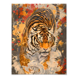 躍動感あふれる虎の一歩/A tiger full of motion Foto Afdruk