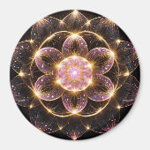 輝くピンクの華マグネット MAGNEET (Voorkant)