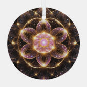 輝くピンクの華 GLAS ORNAMENT (Achterkant)