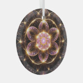 輝くピンクの華 GLAS ORNAMENT (Voorkant Rechts)