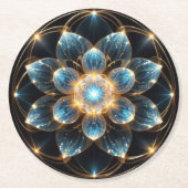 輝く青い花（曼陀羅） RONDE KARTONNEN ONDERZETTER (Voorkant)