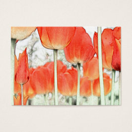 郁 金 香. Artistieke rode tulpbloem. Visitekaartjes