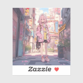 都会の桜色/Urban Pink Seal | 東京娘 GenerartiveAI Sticker