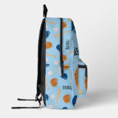 野球柄(ブルー) BEDRUKTE RUGZAK (Links)