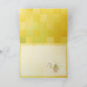 金の表紙に黄色いバラのエレガントな二つ折り招待状 (Binnen)