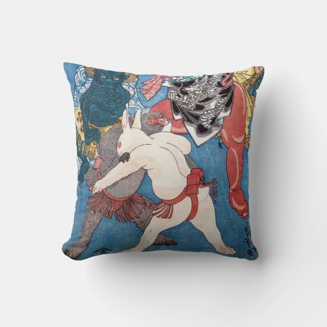 金 太 動 物, 国 Kintaro & Animals, Kuniyoshi, Ukiyo-e Kussen (Voorkant)