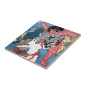 金 太 動 物, 国 Kintaro & Animals, Kuniyoshi, Ukiyo-e Tegeltje (Zijkant)