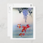 金 魚 藤, 小 原 Goldfish en Wisteria, Ohara Kohara Briefkaart (Voorkant / Achterkant)