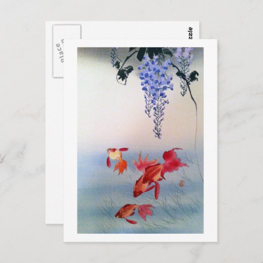 金 魚 藤, 小 原 Goldfish en Wisteria, Ohara Kohara Briefkaart (Voorkant / Achterkant)