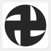 鎌卍 (戸隠神社) VIERKANTE STICKER (Voorkant)