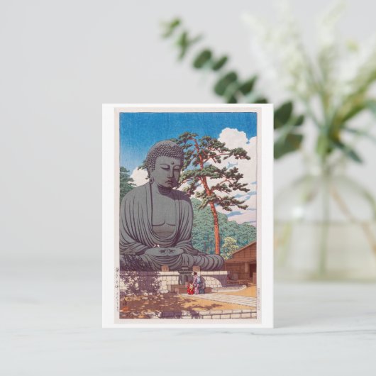 鎌 倉 仏, Great Buddha in Kamakura, Hasui Kawase Briefkaart (Staand voorkant)