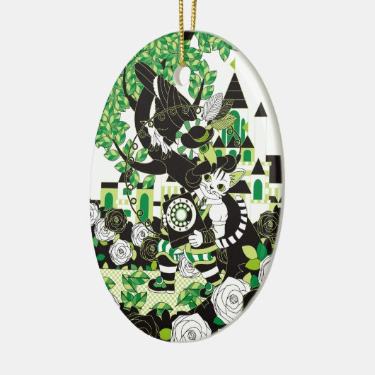 長靴をはいた猫とダイヤル式電話機とオニオオハシ KERAMISCH ORNAMENT (Links)