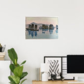 阿 兎 朝, Morning in a zee, Hiroshi Yoshida, Woodcut Poster (Thuiskantoor)