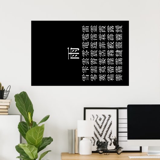 雨 と 冠 の 漢 字 POSTER (Thuiskantoor)