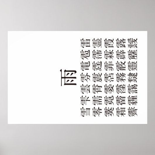 雨 と 冠 の 漢 字 POSTER (Voorkant)