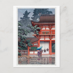 雨 の 大 社, 川 die in 春 Kasuga Shrine, Hasui Kawase, 日 Briefkaart