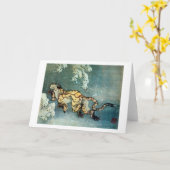 雪中虎図, 北斎 Tijger in de Sneeuw, Hokusai Kaart (Gele Bloem)