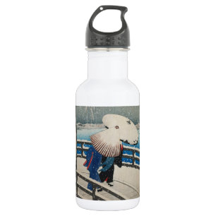 雪 に 傘, 古 Umbrellas in sneeuw, Koson, Ukiyo-e Waterfles