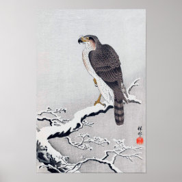 雪 に 鷹, 古 Hawk op de sneeuwstak, Ohara Koson Poster