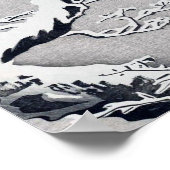 雪 に 鷹, 古 Hawk op de sneeuwstak, Ohara Koson Poster (Hoek)