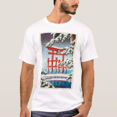 雪 の 島, Miyajima in Snow, Hasui Kawase, Woodcut T-shirt (Voorkant)