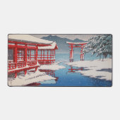 雪 の 島, Miyajima Shrine in Snow, Hasui Kawase Bureaumat (Voorkant)
