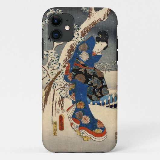 雪 の 者, 豊 Geisya in Snow, Toyokuni, Ukiyo-e Case-Mate iPhone Case (Achterkant)
