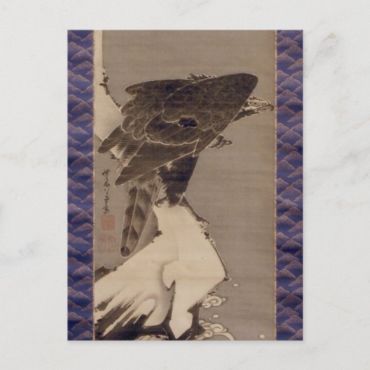雪 の 鷲, 若 Eagle in de sneeuw, Jakuchu Briefkaart (Voorkant)