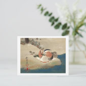 雪 中 鳥 (部 分), 抱 Birds in het Sneeuwdetail, Hōitsu Briefkaart (Staand voorkant)