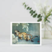 雪 図, 北 斎 Tiger in de sneeuw, Hokusai Briefkaart (Staand voorkant)