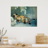 雪 図, 北 斎 Tiger in de sneeuw, Hokusai Poster (Keuken)