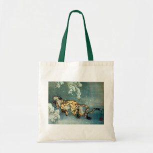 雪 図, 北 斎 Tiger in de sneeuw, Hokusai Tote Bag