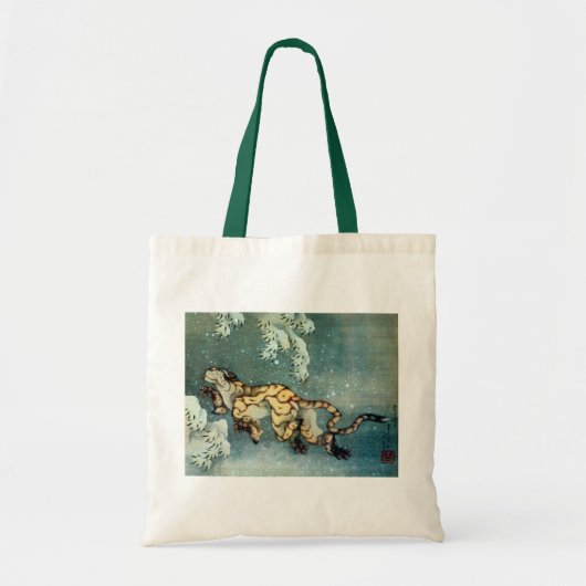 雪 図, 北 斎 Tiger in de sneeuw, Hokusai Tote Bag (Voorkant)
