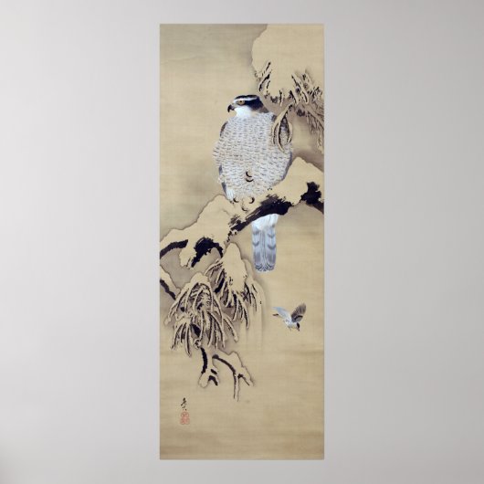 雪 図, 柴 田 Shibatk in de sneeuw Zeshin Poster (Voorkant)