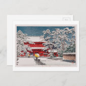 雪 増 寺 Zôjô-ji Temple in de sneeuw, Hasui Kawase Briefkaart (Voorkant / Achterkant)