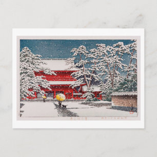 雪 増 寺 Zôjô-ji Temple in de sneeuw, Hasui Kawase Briefkaart