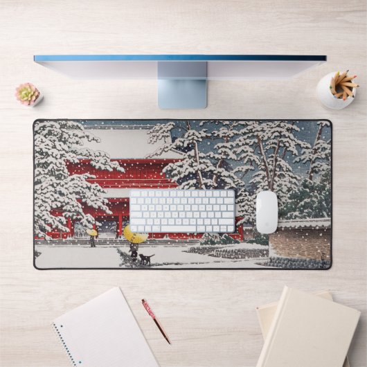 雪 増 寺 Zôjô-ji Temple in de sneeuw, Hasui Kawase Bureaumat (Kantoor 1)