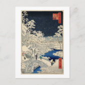 雪 太 橋, 広 重 Snowy Drum bridge, Hiroshige, Ukiyo-e Briefkaart (Voorkant)