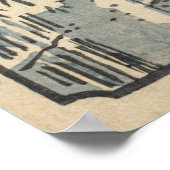 雪 太 橋, 広 重 Snowy Drum bridge, Hiroshige, Ukiyo-e Poster (Hoek)