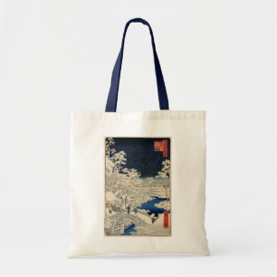 雪 太 橋, 広 重 Snowy Drum bridge, Hiroshige, Ukiyo-e Tote Bag