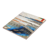 雪 日 橋, 広 重 Snowy Nihonbashi, Hiroshige, Ukiyo-e Tegeltje (Zijkant)