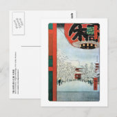 雪 浅 草, 広 重 sneeuw in Asakusa, Hiroshige Ukiyoe Briefkaart (Voorkant / Achterkant)