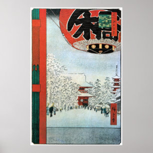 雪 浅 草, 広 重 sneeuw in Asakusa, Hiroshige Ukiyoe Poster