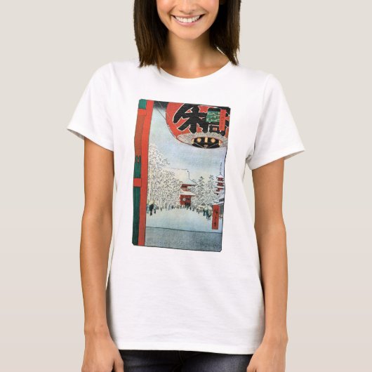 雪 浅 草, 広 重 sneeuw in Asakusa, Hiroshige Ukiyoe T-shirt (Voorkant)